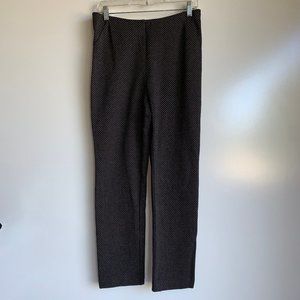 J.JILL Ponte Slim Leg Black Print Pull-On Ankle Pants Small